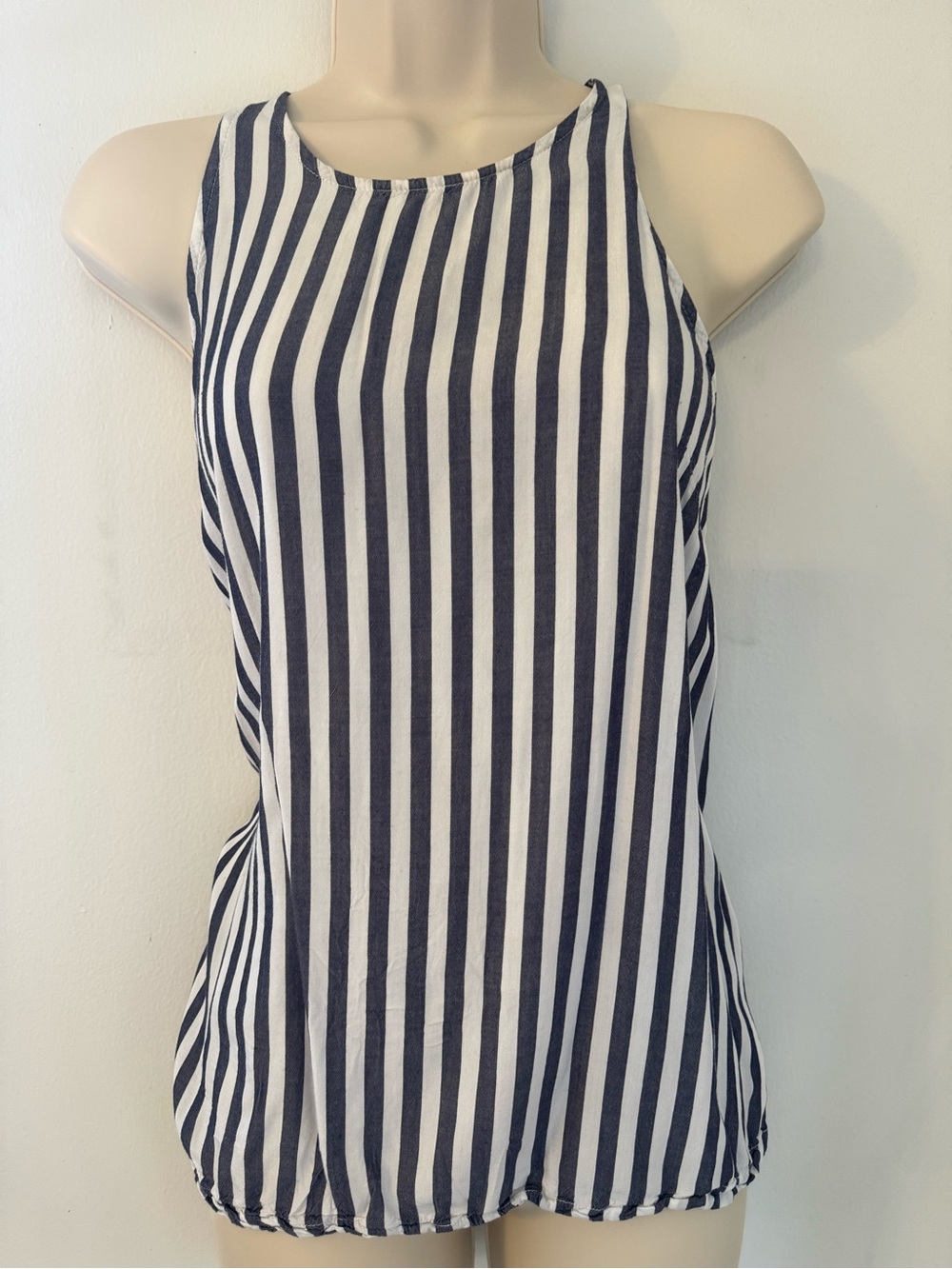 Old Navy Vertical Stripe Halter Tank - Navy & White